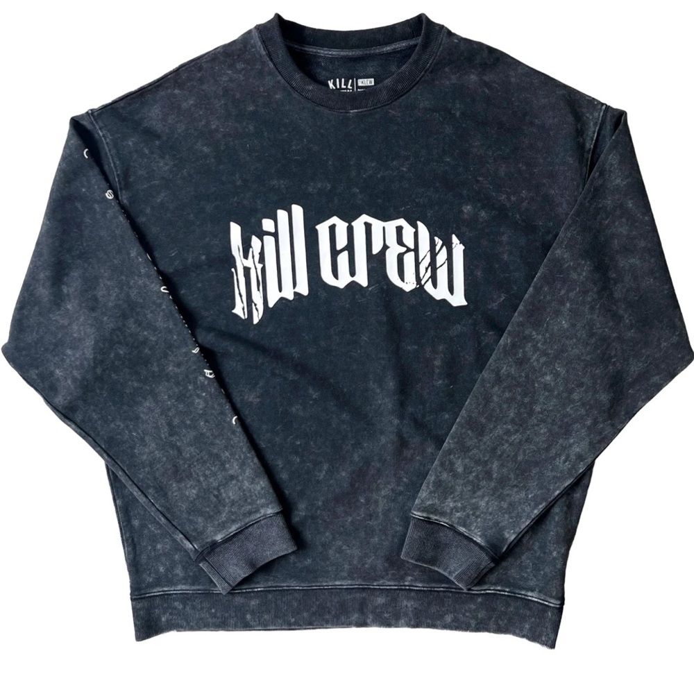 HEAVYWEIGHT LUX "LONE WOLF" CREW NECK - BLACK / WHITE